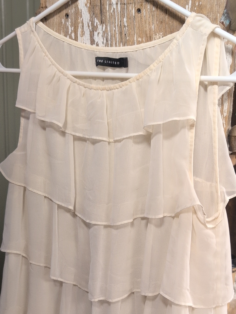 The Limited Cream Layered Ruffle Sleeveless Camisole